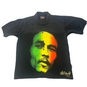 Bob Marley Clothing By Dragonfly Company Short Sleeve Button Shirt Large